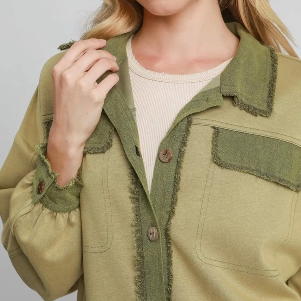 Umgee NWT Luxeknit Jacket in Green Size Medium - Picture 3 of 5